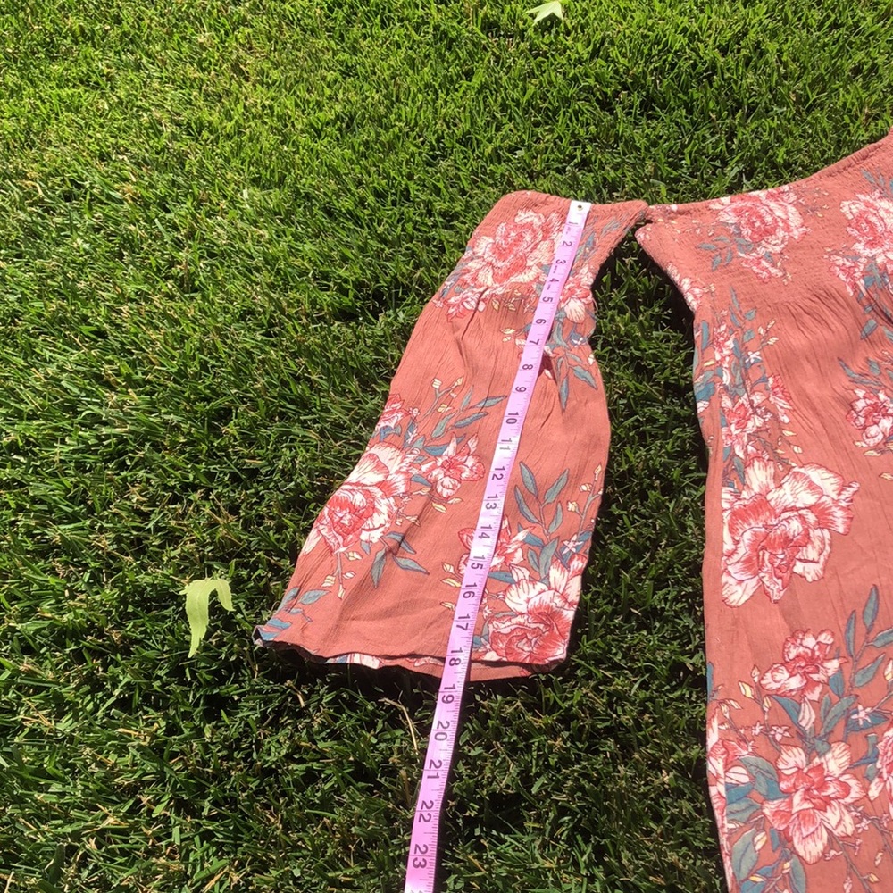 Billabong Rust Pink Floral Off-Shoulder Dress - Picture 6 of 14